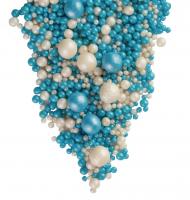 Драже зерновое взорванные  зёрна риса в цветной глазури Жемчуг (серебро,голубой) 110