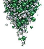 Драже зерновое в цветной глазури "Блеск" зеленый,серебро #718