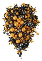 Драже зерновое взорванные  зёрна риса в цветной глазури Жемчуг (золото, черный) 121