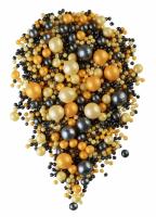 Драже зерновое взорванные  зёрна риса в цветной глазури Жемчуг (желтый,золото,черный) 205